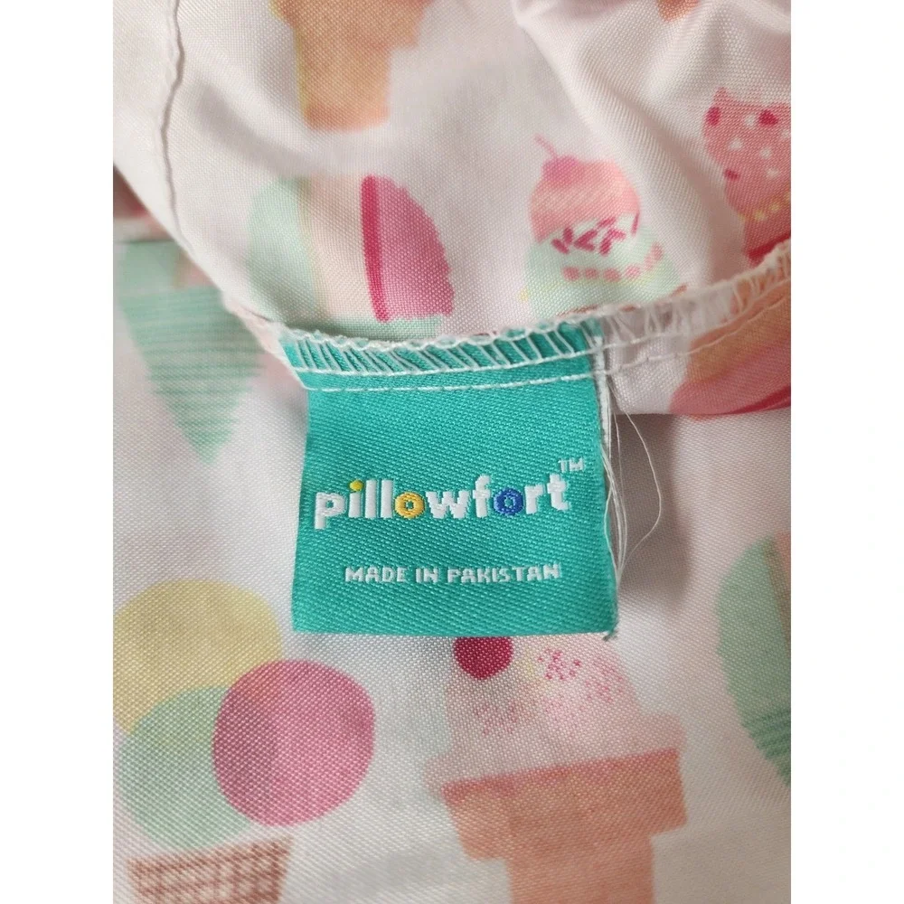 Pillowfort Ice Cream Cones Twin ‎ Flat Sheet and Pillowcase ONLY Craft fabric